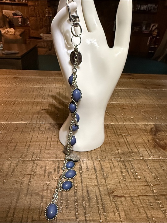 Accessories - Elegant Blue Stone Dangle keychain